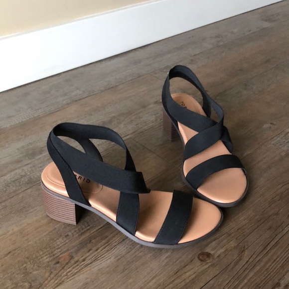 torrid Shoes Torrid Black Elastic Strap Block Heel Poshmark